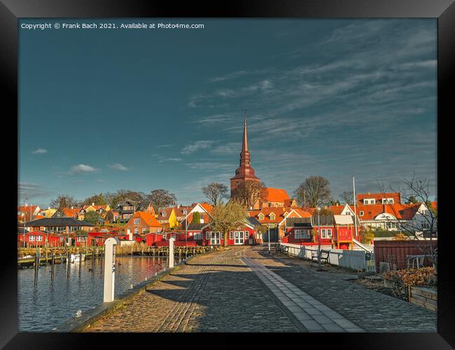 Nysted harbor marina on Lolland in rural Denmark Framed Print by Frank Bach