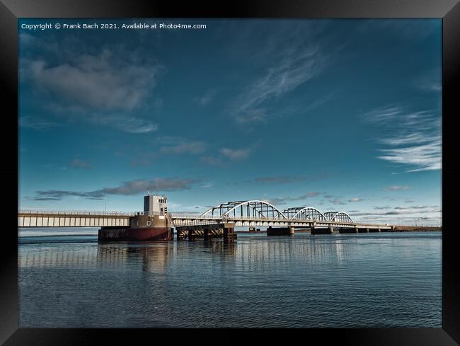 Oddesund bridge at a fjord inn rural Denmark Framed Print by Frank Bach