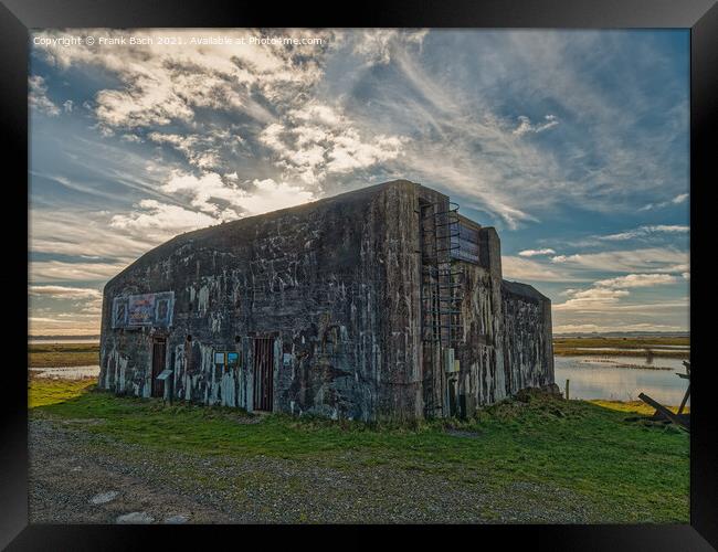 Bunkers from WW2 now used for expositions at Oddesund at a fjord in rural Denmark Framed Print by Frank Bach