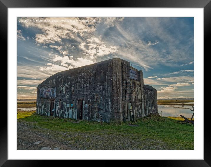 Bunkers from WW2 now used for expositions at Oddesund at a fjord in rural Denmark Framed Mounted Print by Frank Bach