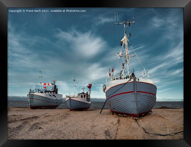 Thorupstrand cutters fishing vessels for traditional fishery at  Framed Print by Frank Bach