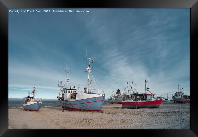Thorupstrand cutters fishing vessels for traditional fishery at  Framed Print by Frank Bach