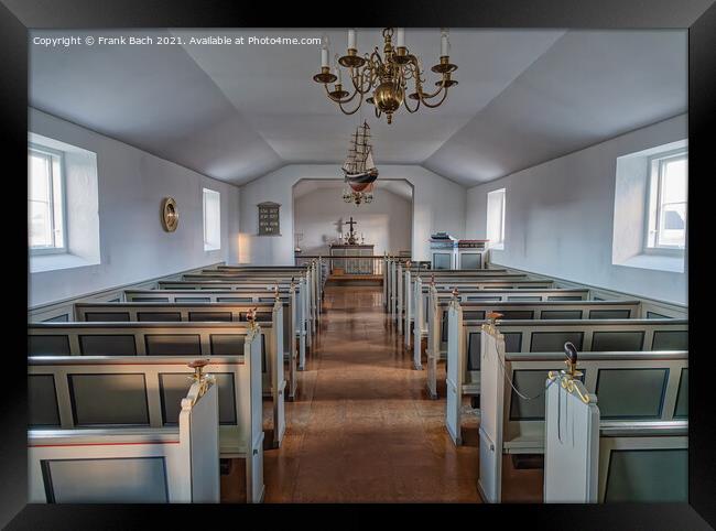 Lildstrand tiny church in Thy rural Denmark Framed Print by Frank Bach