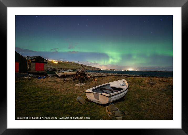 Magnificent Aurora over Shetland Framed Mounted Print by Richard Ashbee