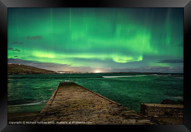 Superb Aurora over Shetland Framed Print by Richard Ashbee