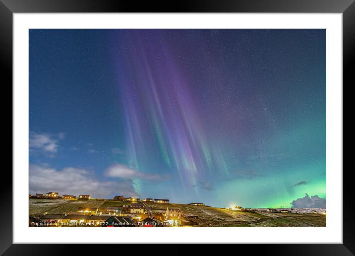 Fantastic colourful Shetland Aurora Framed Mounted Print by Richard Ashbee