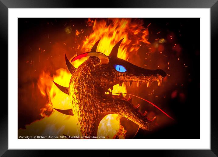 Fiery Dragon Framed Mounted Print by Richard Ashbee