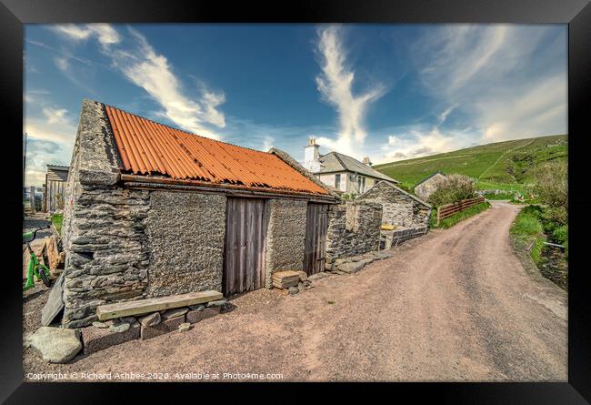 The old hut at Maywick, Shetland  Framed Print by Richard Ashbee
