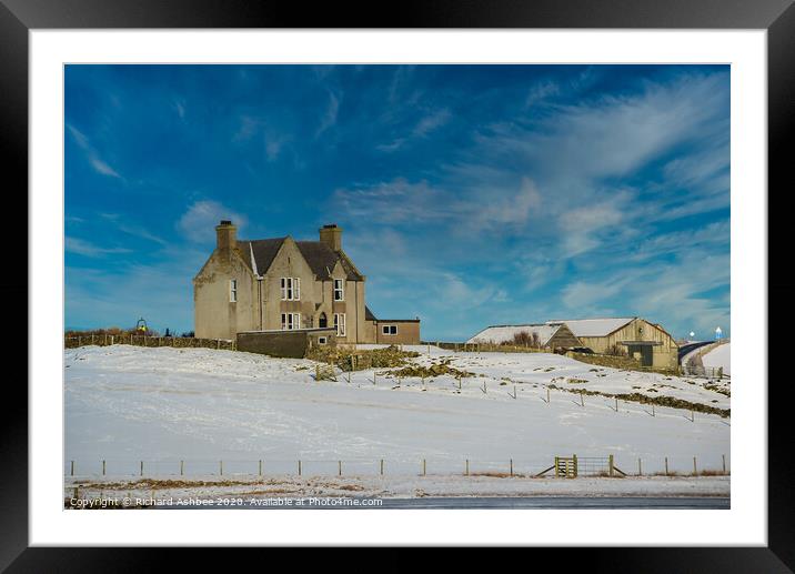 Snowy Manse Framed Mounted Print by Richard Ashbee