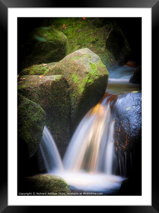 Silky waters of Padley Gorge, Derbyshire Framed Mounted Print by Richard Ashbee