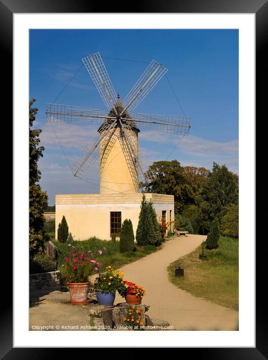 Balearic windmill Framed Mounted Print by Richard Ashbee