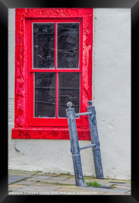 A red window in old Shetland Framed Print by Richard Ashbee