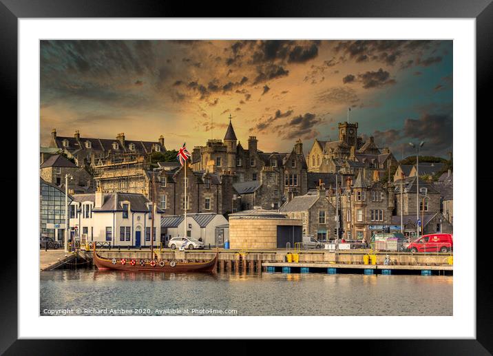 Lerwick sunset  Framed Mounted Print by Richard Ashbee