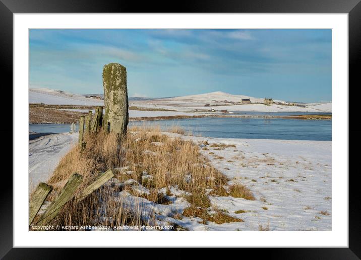Asta Standing stone, Shetland Framed Mounted Print by Richard Ashbee