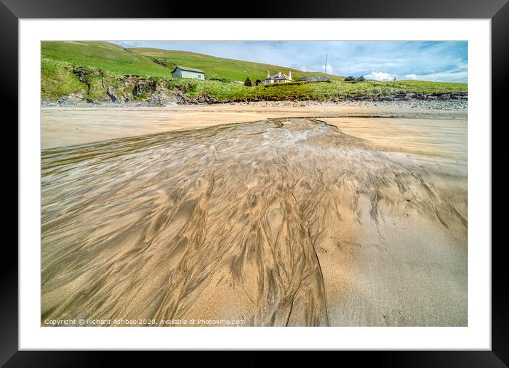 Patterns in the Sand , Maywick Shetland Framed Mounted Print by Richard Ashbee
