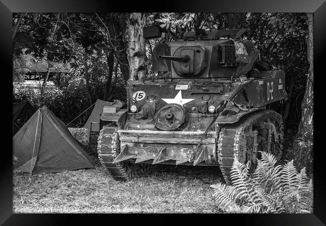 M3 Stuart reenactors tank Framed Print by Richard Ashbee
