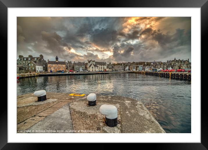Lerwick Harbour in Shetland Framed Mounted Print by Richard Ashbee