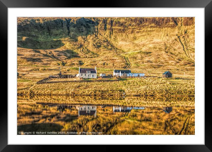 Reflections in Weisdale Voe Shetland Framed Mounted Print by Richard Ashbee