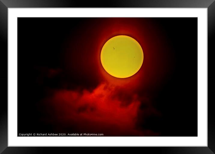 Sun on fire Framed Mounted Print by Richard Ashbee