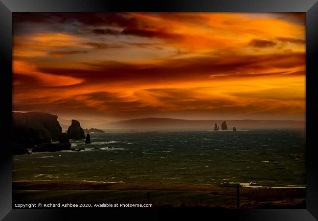 The Drongs Sunrise Shetland Framed Print by Richard Ashbee