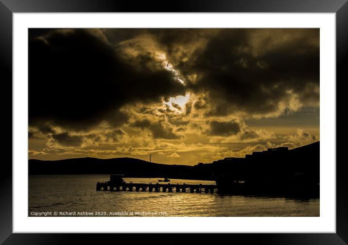 Dramatic cloud in Scalloway Shetland Framed Mounted Print by Richard Ashbee