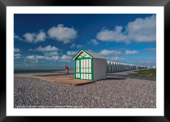 Beach huts at Cayeux sur mer France Framed Mounted Print by Richard Ashbee