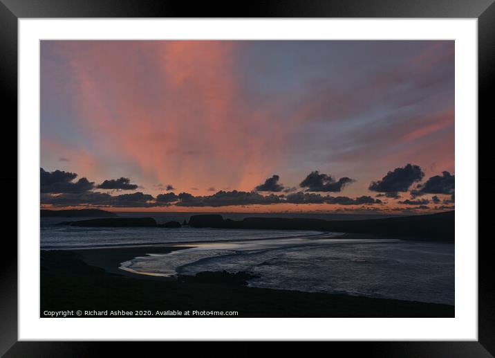 Sunset at St Ninian's isle Shetland Framed Mounted Print by Richard Ashbee