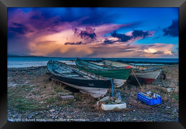 Shetland yoals at Sandsayre Framed Print by Richard Ashbee