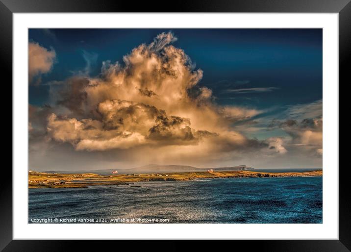 Cloud explosion over Bressay, Shetland Framed Mounted Print by Richard Ashbee