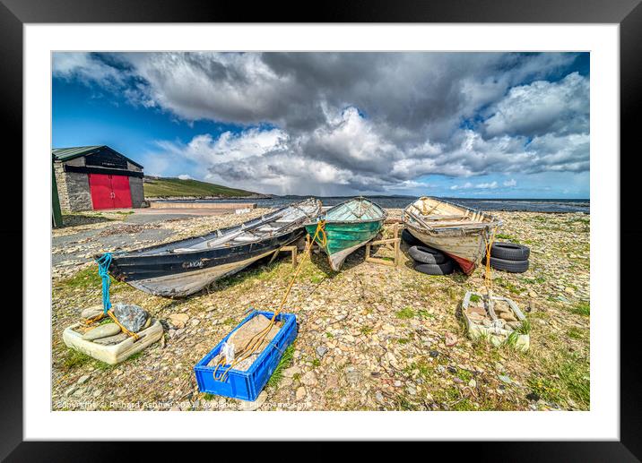 Old boats know as yoals at Sandsayre, Shetland Framed Mounted Print by Richard Ashbee
