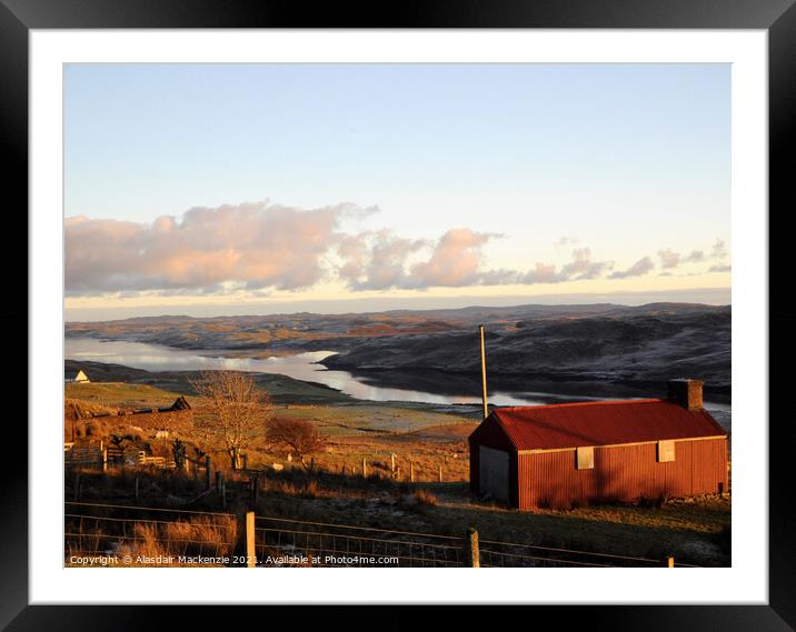 Balallan, looking onto Loch Erisort As the sun sta Framed Mounted Print by Alasdair Mackenzie