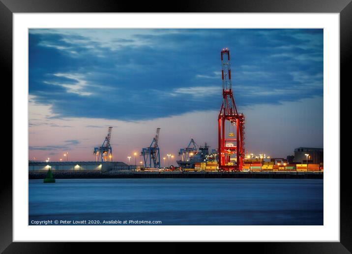 Seaforth Docks container terminal Framed Mounted Print by Peter Lovatt  LRPS