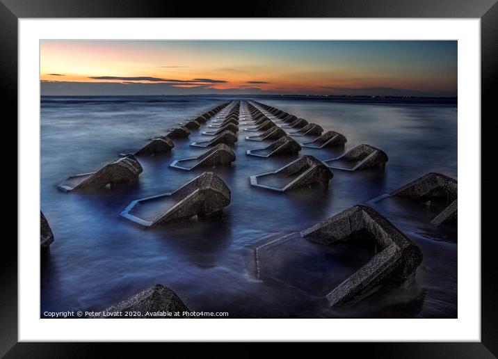 Breakwater Sunset Framed Mounted Print by Peter Lovatt  LRPS