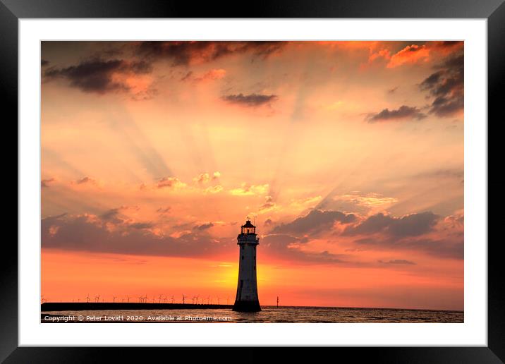 Fort Perch Rock Lighthouse Sunset Framed Mounted Print by Peter Lovatt  LRPS