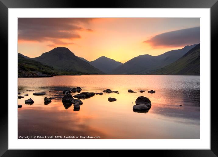 Wast Water Dawn Framed Mounted Print by Peter Lovatt  LRPS