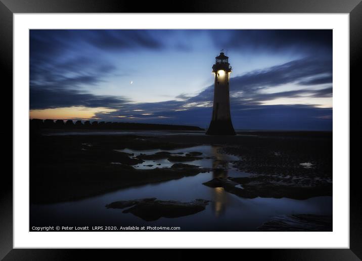 Fort Perch Rock Lighthouse, New Brighton at Dusk Framed Mounted Print by Peter Lovatt  LRPS