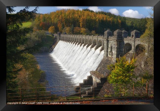 Lake Vyrnwy Dam in Autumn Framed Print by Peter Lovatt  LRPS