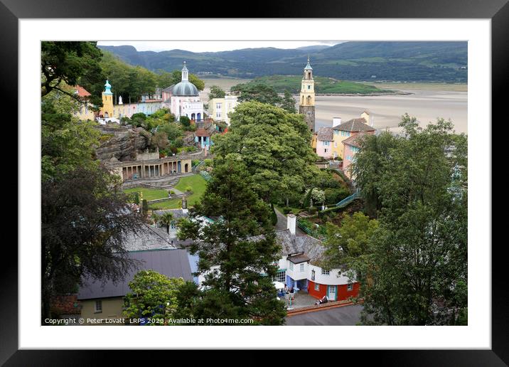 Portmeirion - View from the view point above the V Framed Mounted Print by Peter Lovatt  LRPS