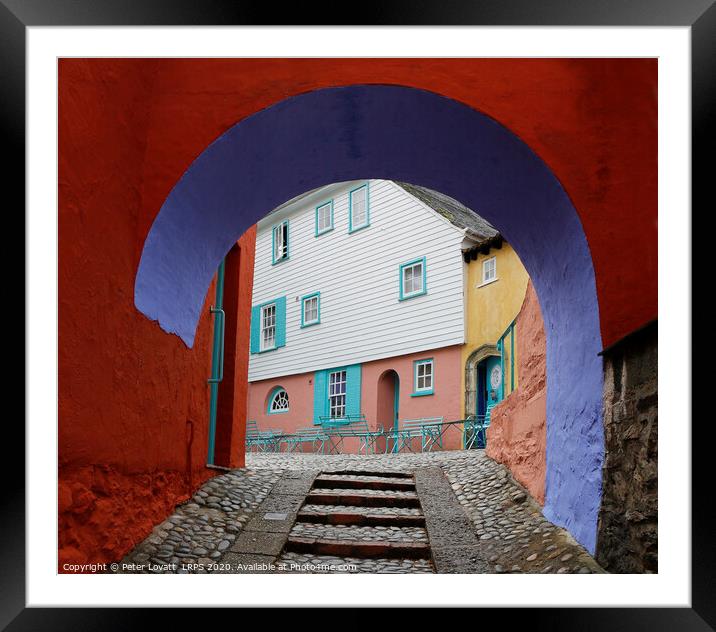 Archway - Portmeirion, looking into Battery Square Framed Mounted Print by Peter Lovatt  LRPS
