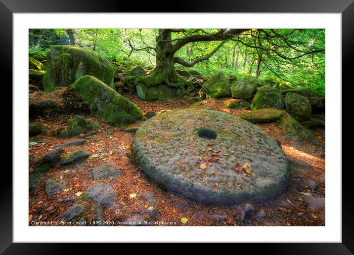 Millstone at Padley Gorge Framed Mounted Print by Peter Lovatt  LRPS