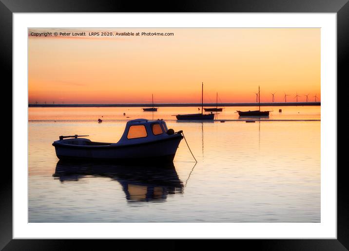 Moored boats, Meols Framed Mounted Print by Peter Lovatt  LRPS