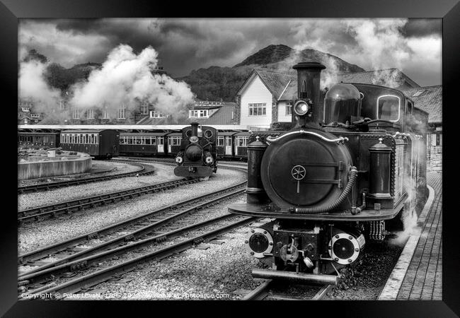 Merddin Emrys at Porthmadog harbour station Framed Print by Peter Lovatt  LRPS