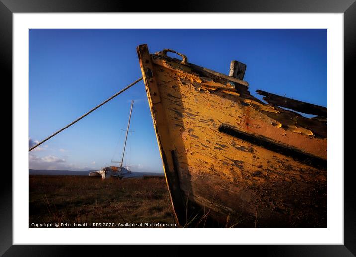 Abandoned boat on Heswall Shore, Wirral Framed Mounted Print by Peter Lovatt  LRPS