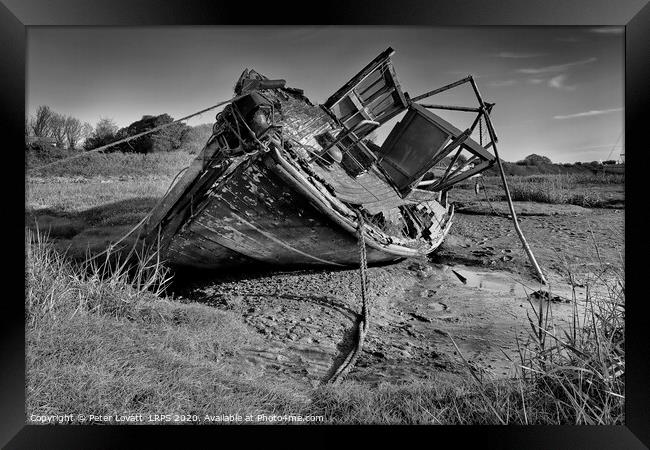 Abandoned Boat, Heswall Shore, Wirral Framed Print by Peter Lovatt  LRPS