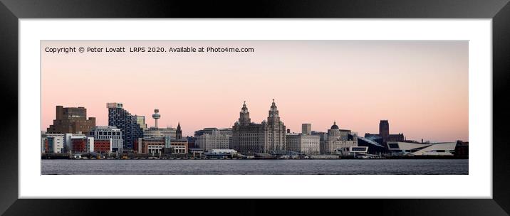 Panoramic image of Liverpool Waterfront Framed Mounted Print by Peter Lovatt  LRPS