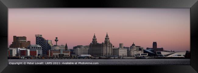 Panoramic Evening image of Liverpool Waterfront Framed Print by Peter Lovatt  LRPS