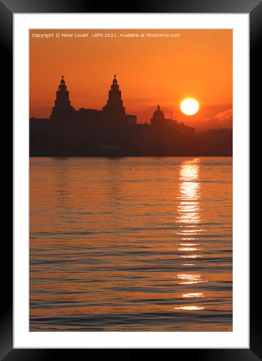 Liverpool's Famous Skyline at Sunrise Framed Mounted Print by Peter Lovatt  LRPS