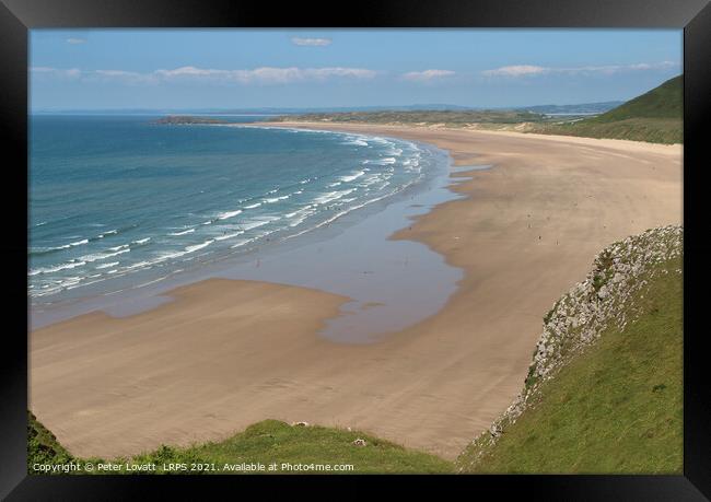 Rhossili beach on the Gower Peninsula, South Wales Framed Print by Peter Lovatt  LRPS