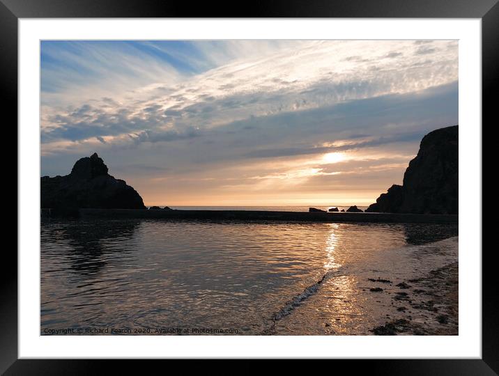 Hope Cove Sunset Framed Mounted Print by Richard Fearon