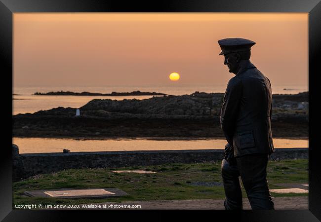 Sunset Statue of Admiral Sir Max Horton Rhosneigr Framed Print by Tim Snow